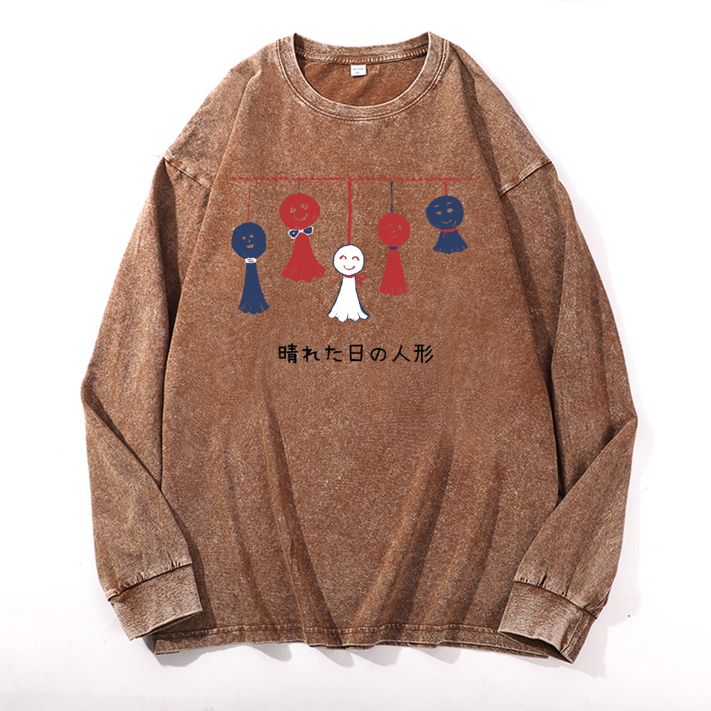 Teru Doll Vintage Cotton Wash Crewneck Long-Sleeve T-Shirt