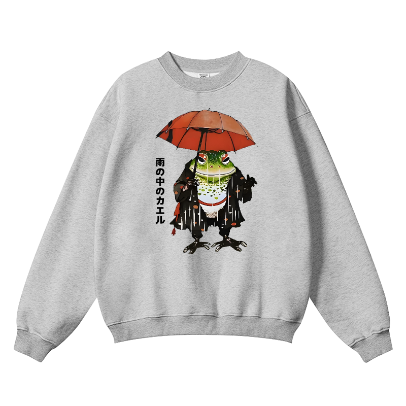 Frog In The Rain Vintage Cotton Blend Crewneck Sweatshirt