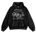 Employed Cat Vintage Washed Thick Cotton Hoodie