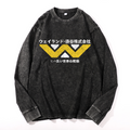 Weyland Yutani  Vintage Cotton Wash Crewneck Long-Sleeve T-Shirt