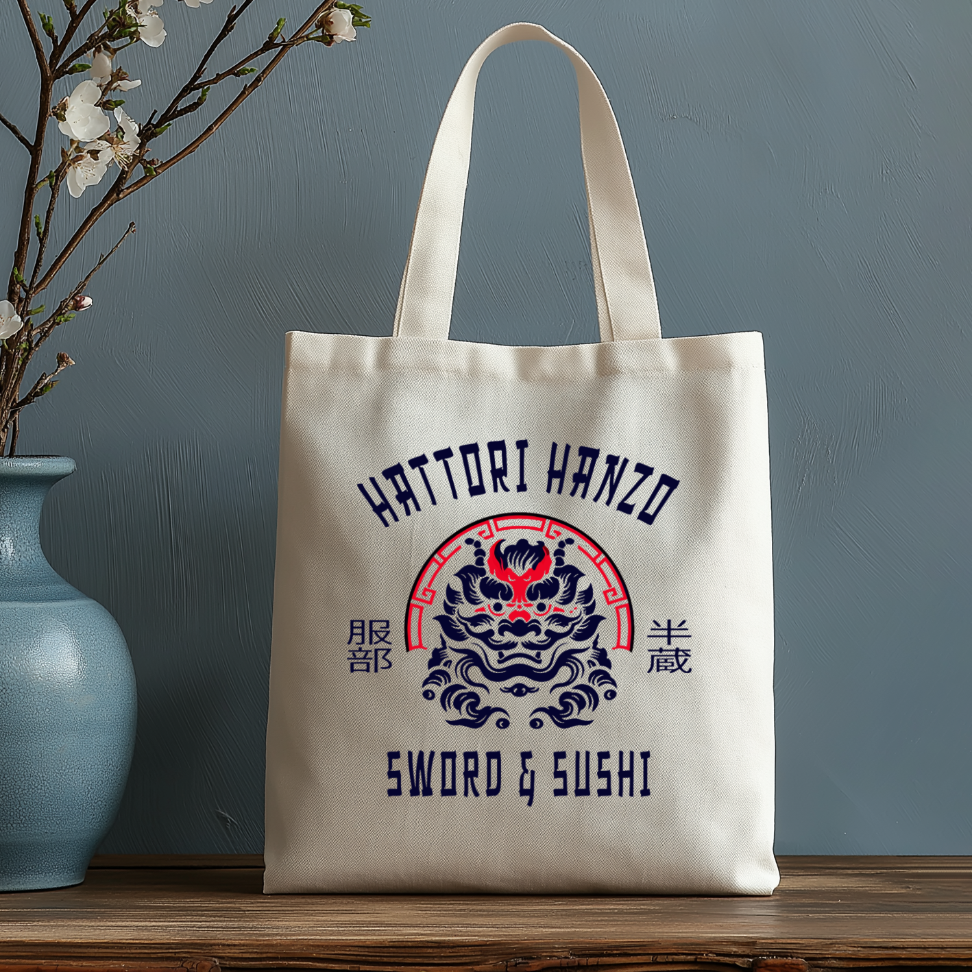 Hattori Hanzo Japanese Style Canvas Tote Bag