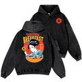 Geisha Fish Sushi Vintage Washed Cotton Back Art Hoodie