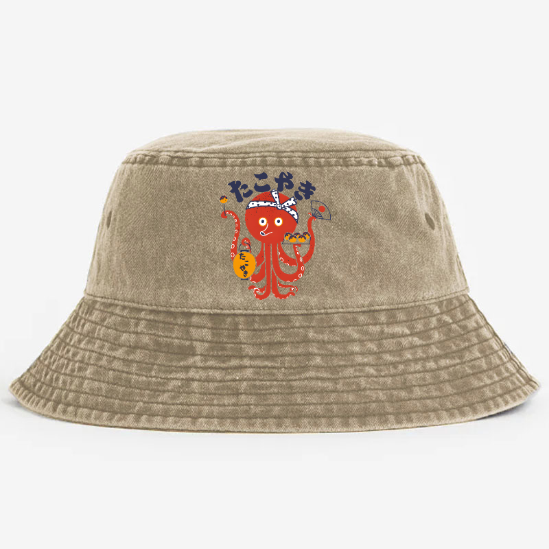 Takoyaki Vintage 100% Cotton Bucket Hat