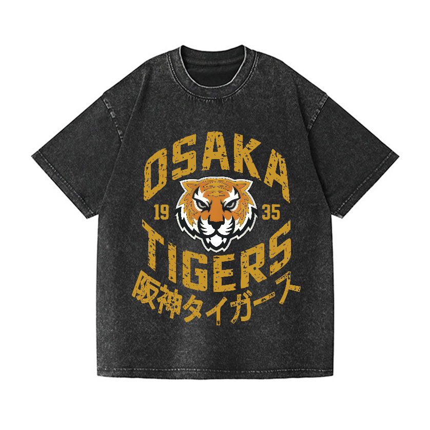 Osaka Tiger Vintage Wash Japanese Design T-Shirt