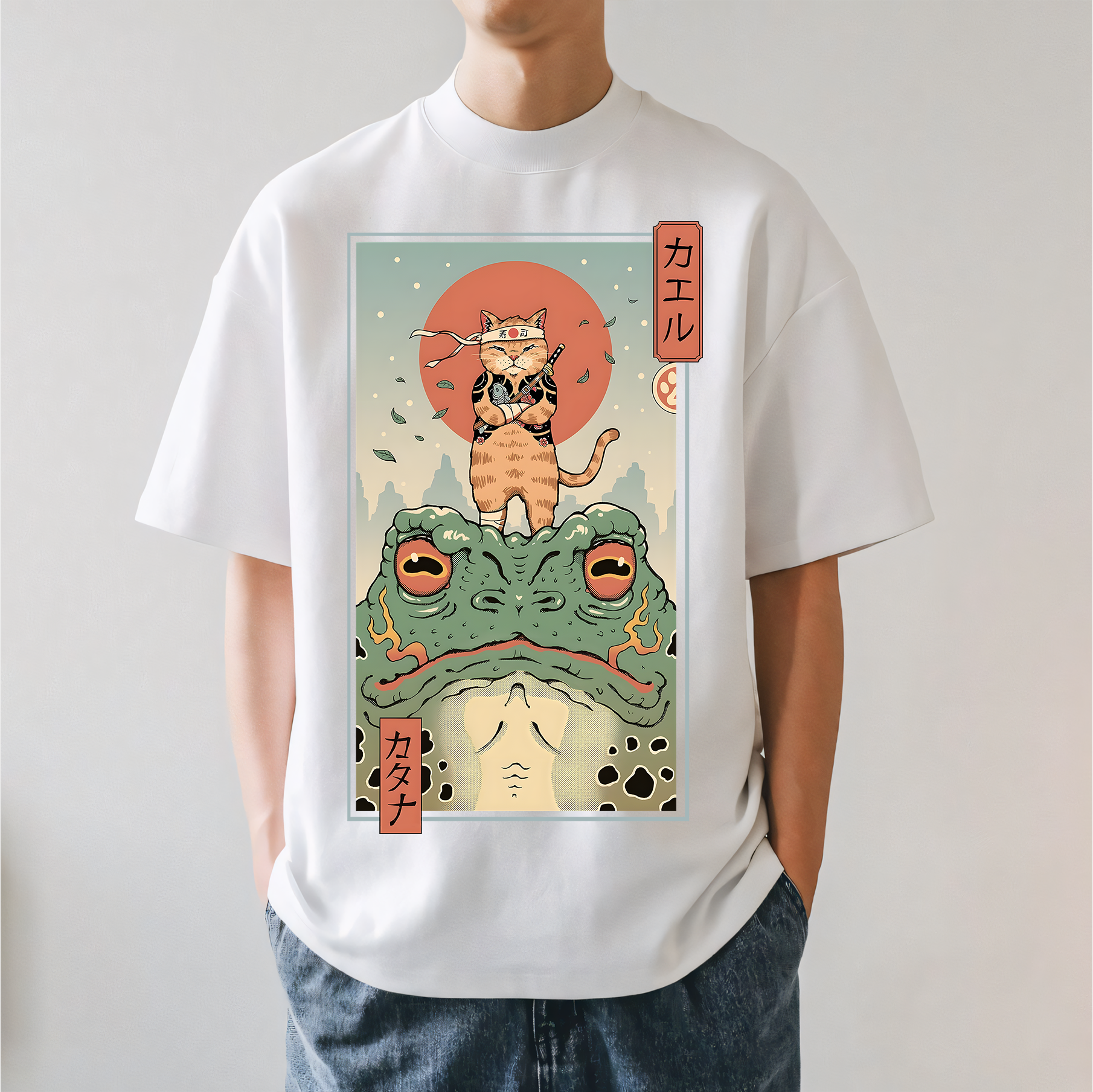 Cat Frog Japanese Style Classic Tee