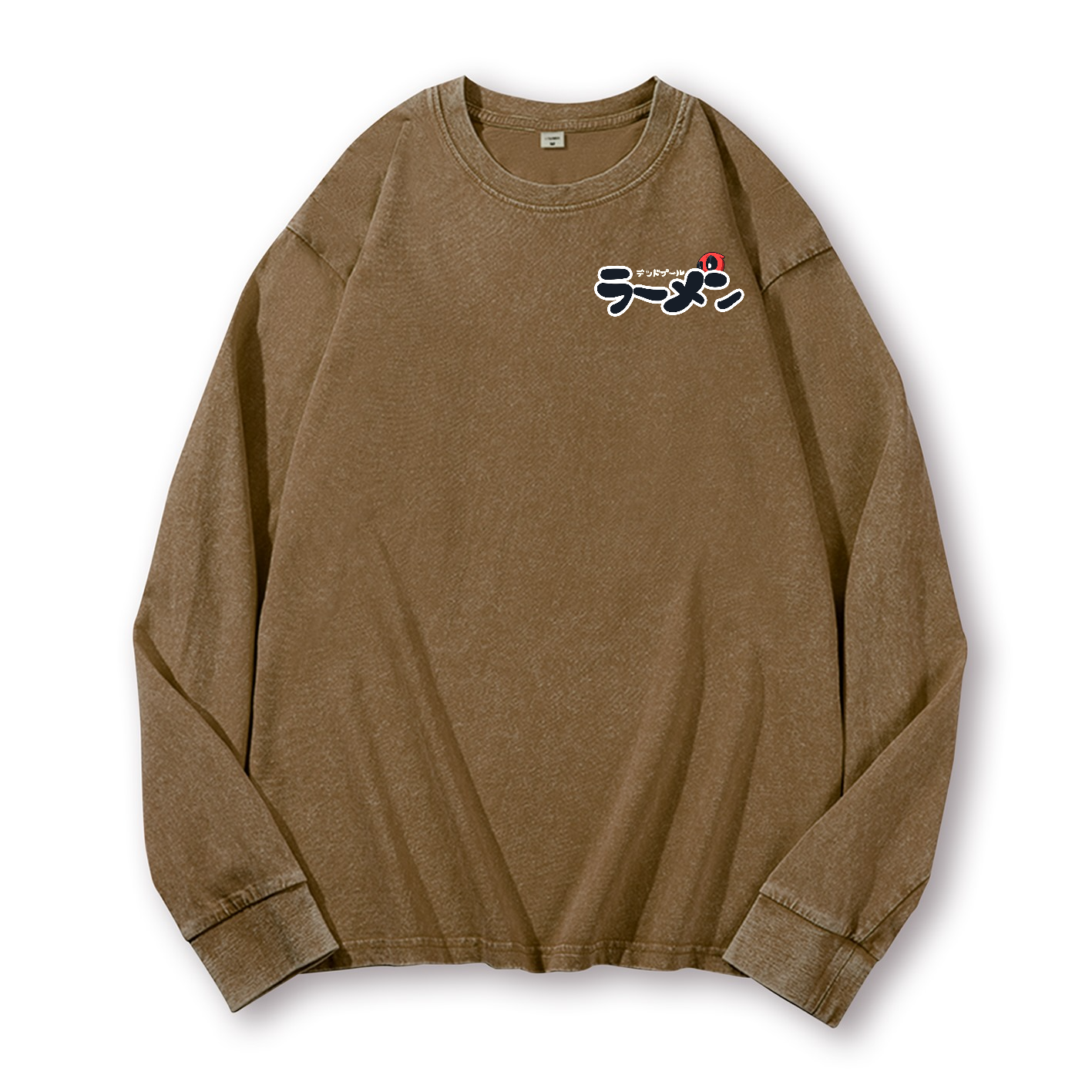 Ramen Hero Vintage Washed Cotton Back Art Long-sleeve T-shirt