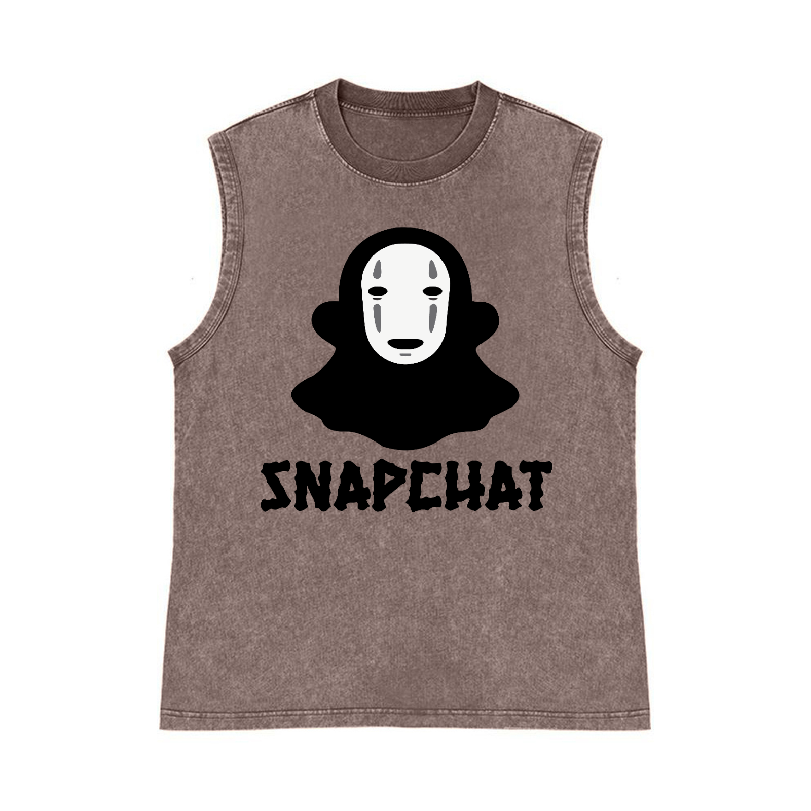 Snapchat Pure Cotton Wash-Dyed Sleeveless Tank Top