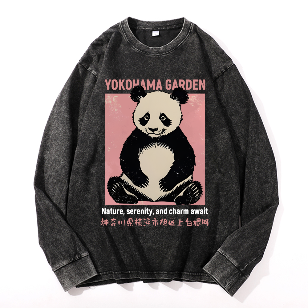 Yokohama Garden Vintage Cotton Wash Long-sleeve T-shirt