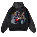 Rock Kaiju Vintage Washed Cotton Back Art Hoodie