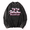 Tik Tok Refugee Vintage Cotton Wash Crewneck Long-Sleeve T-Shirt