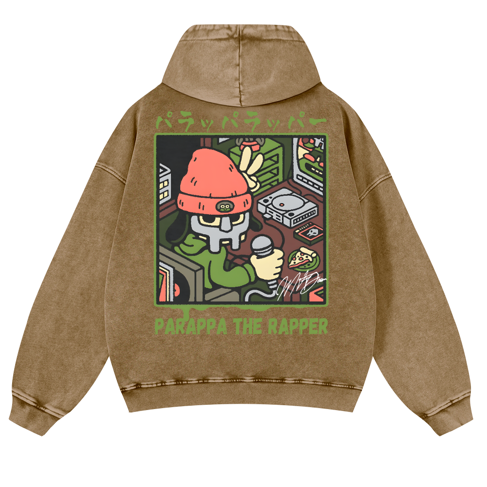 PaRappa the Rapper Vintage Washed Cotton Back Art Hoodie