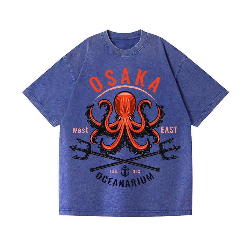 Osaka Octopus Vintage Wash Japanese Design T-Shirt