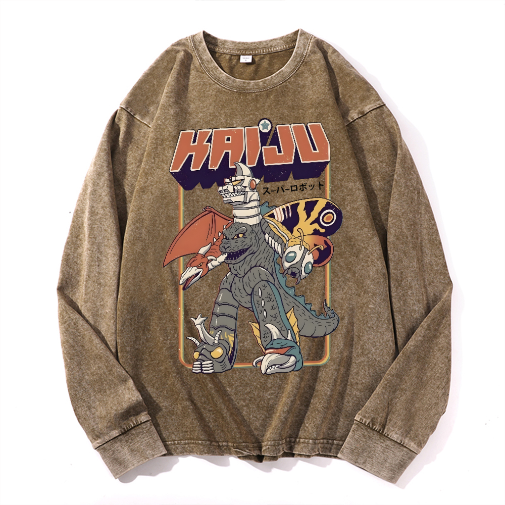 Kaiju Kaiju Vintage Cotton Wash Long-sleeve T-shirt