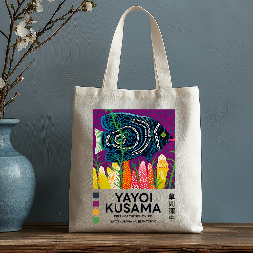 Yayoi Kusama Japanese Style Canvas Tote Bag