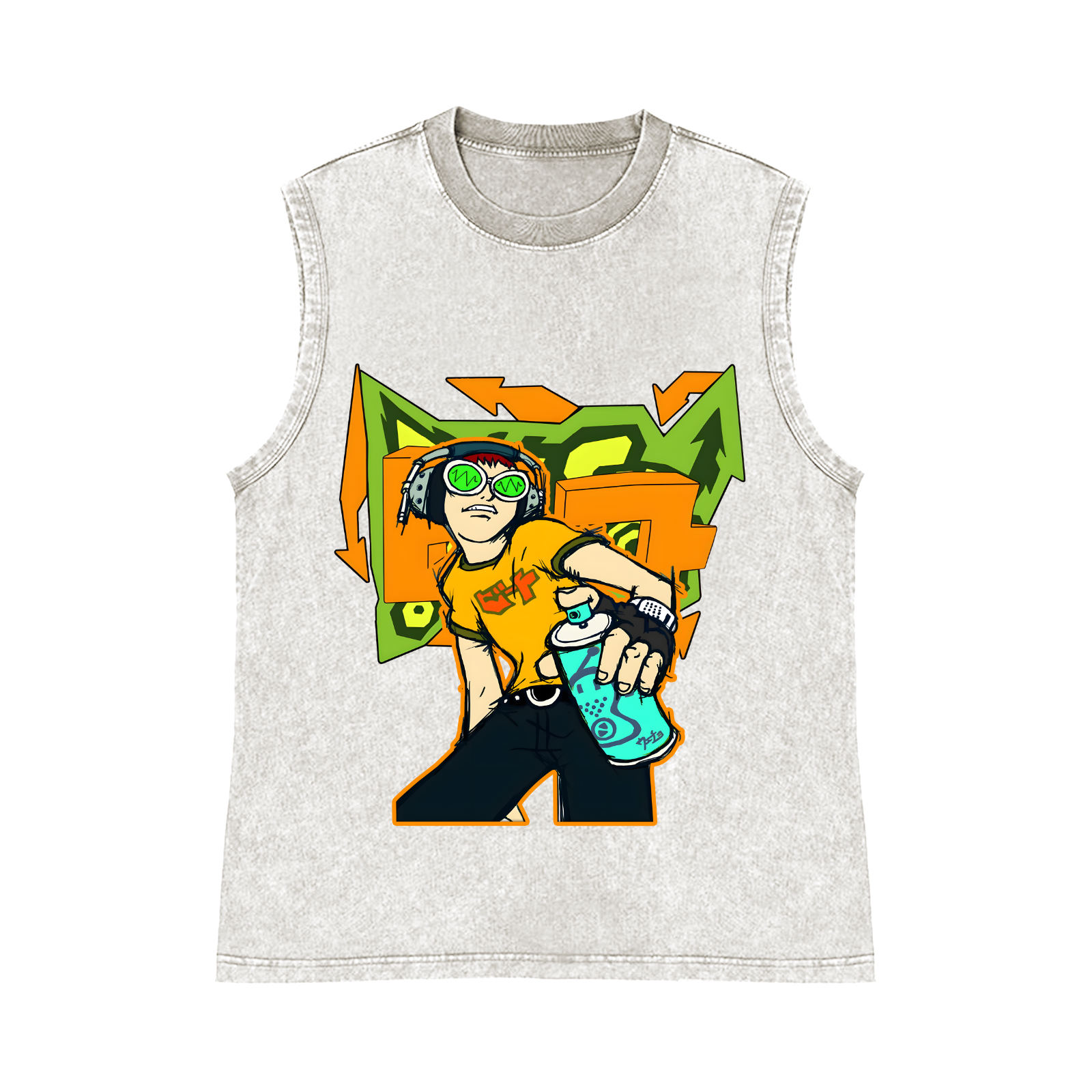 Jet Set Radio Pure Cotton Wash-Dyed Sleeveless Tank Top