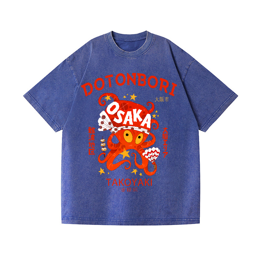 Osaka Dotonbori Vintage Wash Japanese Design T-Shirt