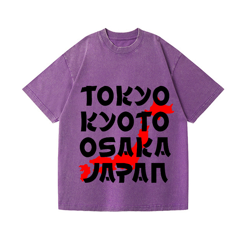 Tokyo Kyoto Osaka Japan Vintage Wash Japanese Design T-Shirt