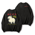 Capybara Vintage Washed Cotton Back Art Long-sleeve T-shirt