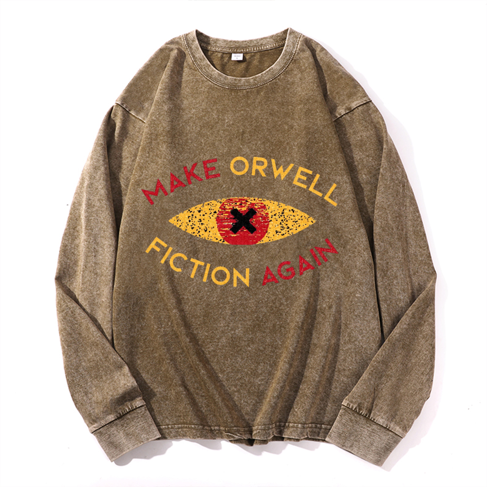 Vintage Cotton Wash Crewneck Long-Sleeve T-Shirt