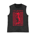 Cat Division Pure Cotton Wash-Dyed Sleeveless Tank Top