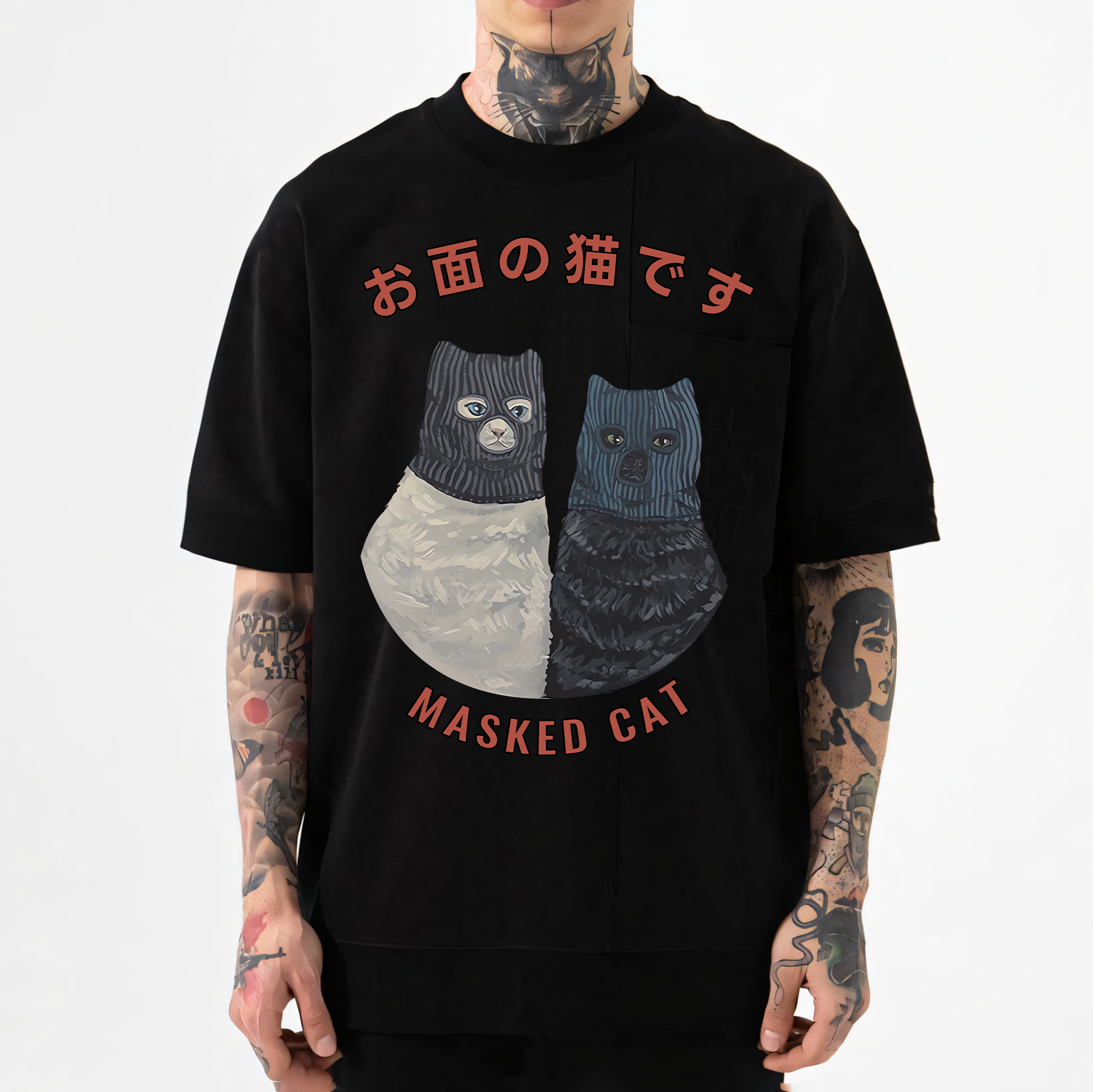 Masked Cat Japanese Style Classic Tee