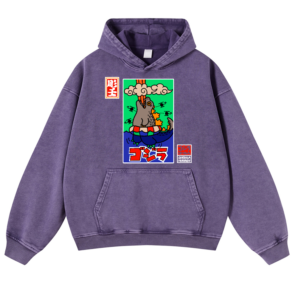 Kaiju Vintage Washed Thick Cotton Hoodie