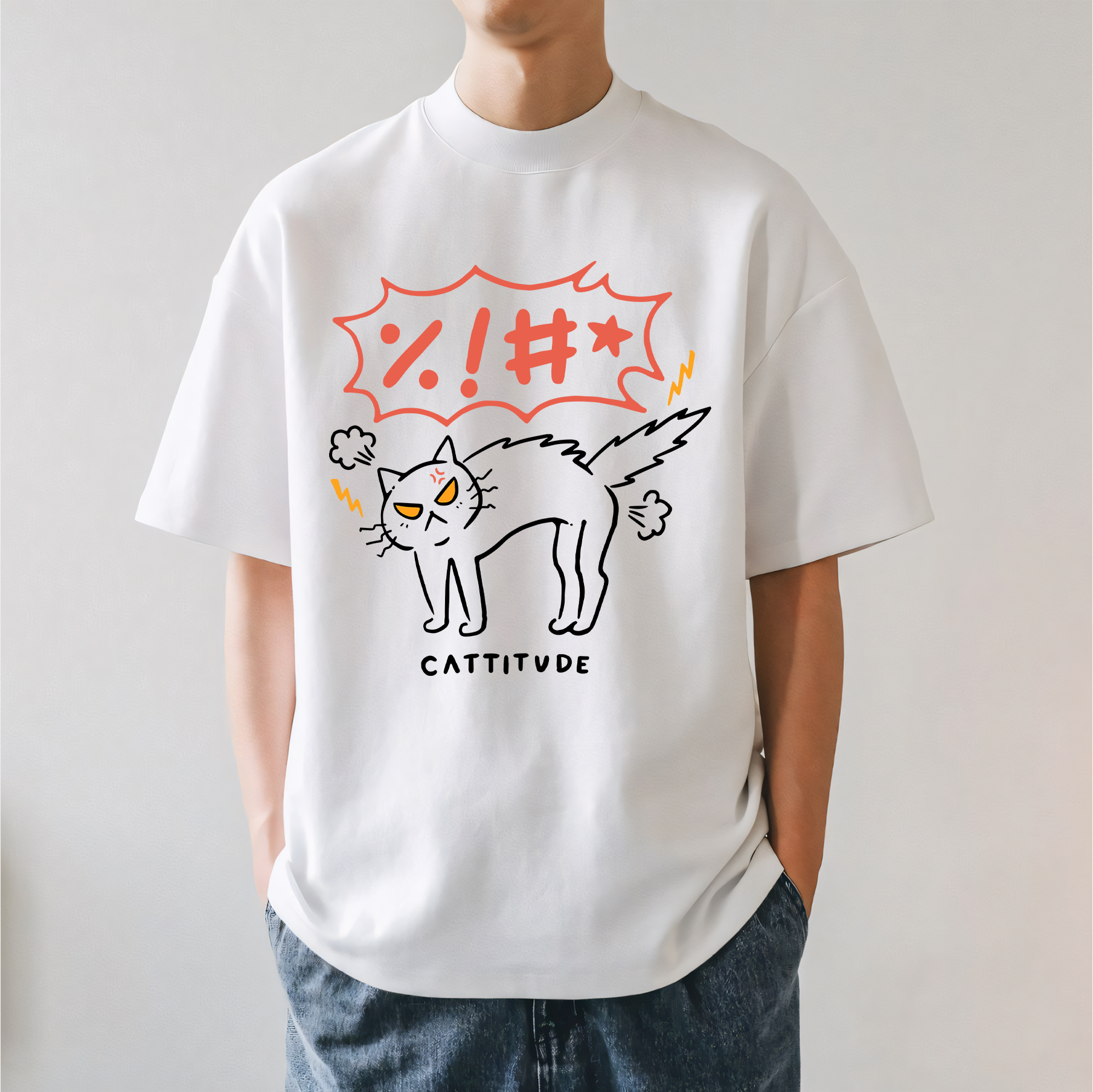 Cat Cattitude Japanese Style Classic Tee