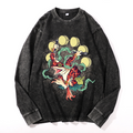 Frog Vintage Cotton Wash Crewneck Long-Sleeve T-Shirt