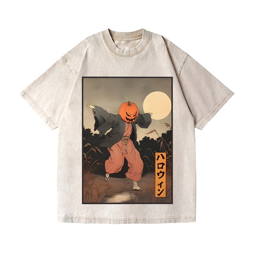Kimono Pumpkin Person Vintage Wash Japanese Design T-Shirt