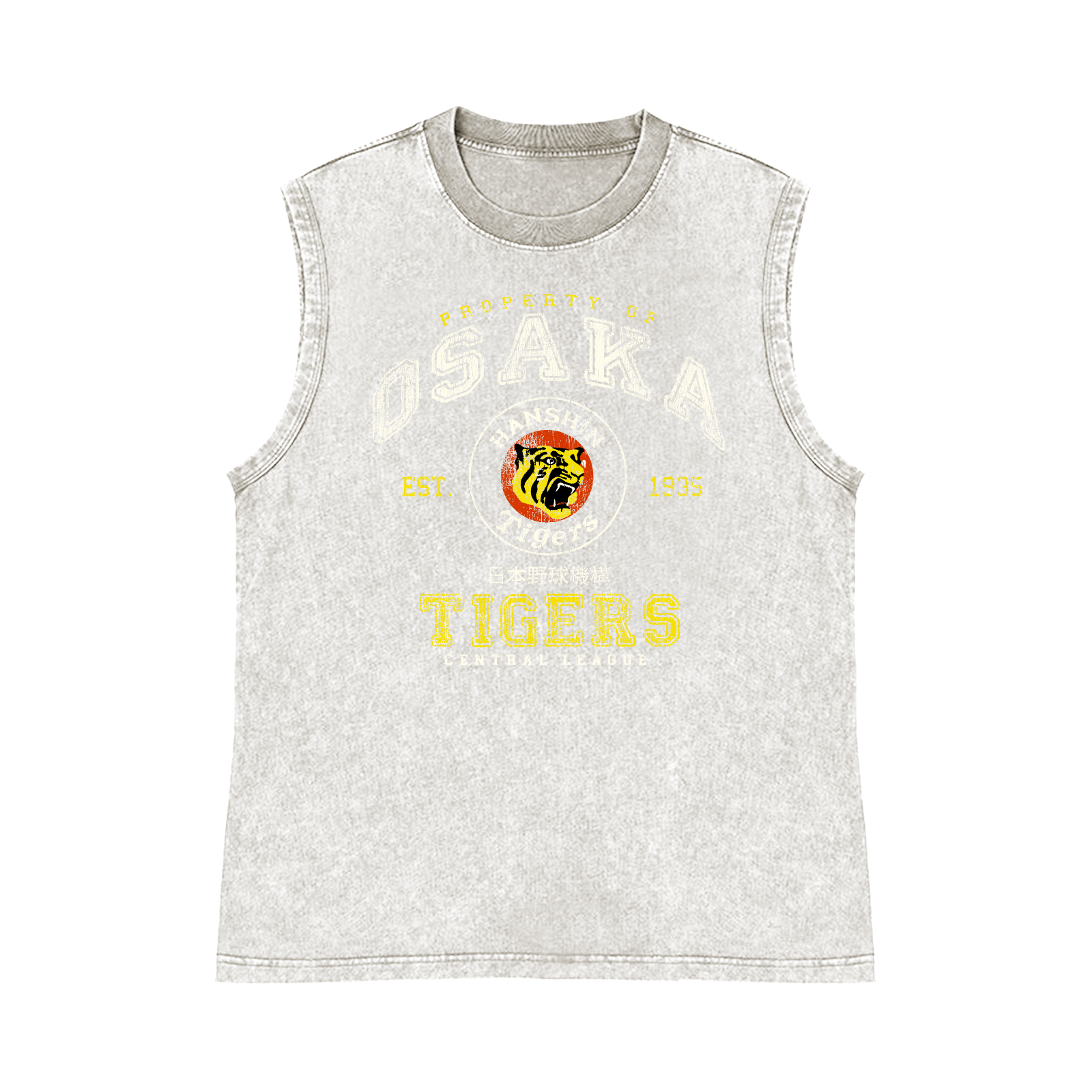 Osaka Tigers Pure Cotton Wash-Dyed Sleeveless Tank Top