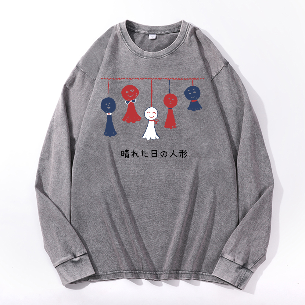 Teru Doll Vintage Cotton Wash Crewneck Long-Sleeve T-Shirt