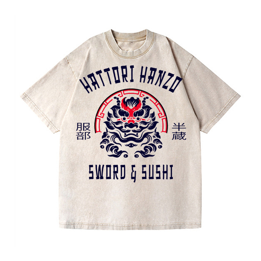 Hattori Hanzo Komainu Vintage Wash Japanese Design T-Shirt