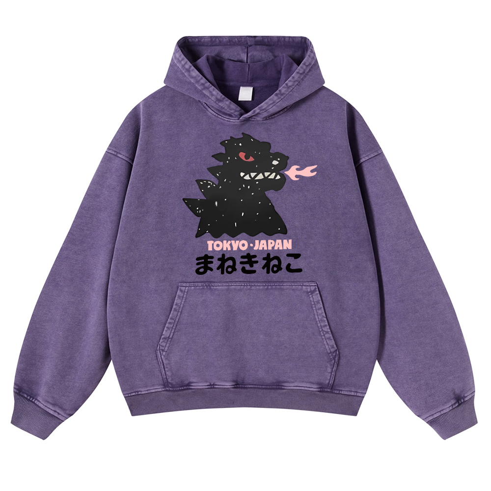 Kaiju Tokyo Japan Vintage Washed Thick Cotton Hoodie