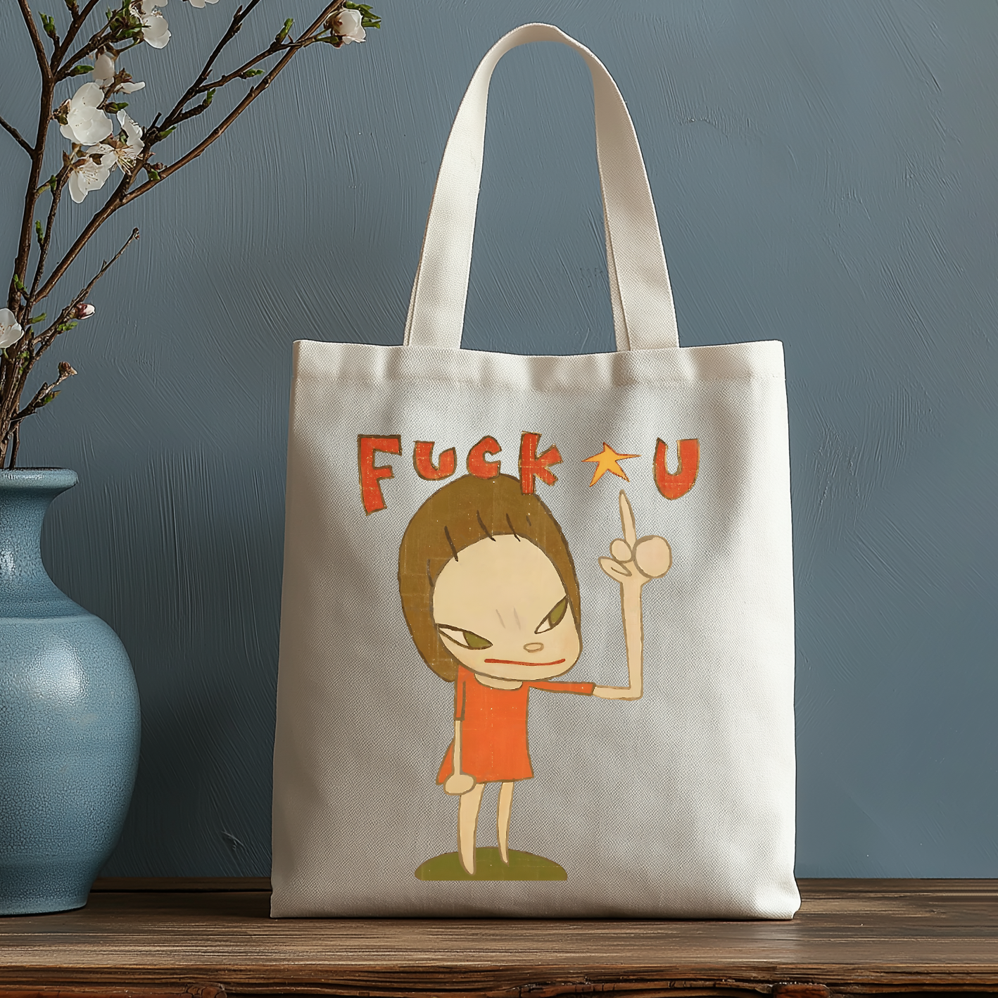 Yoshitomo Nara Japanese Style Canvas Tote Bag