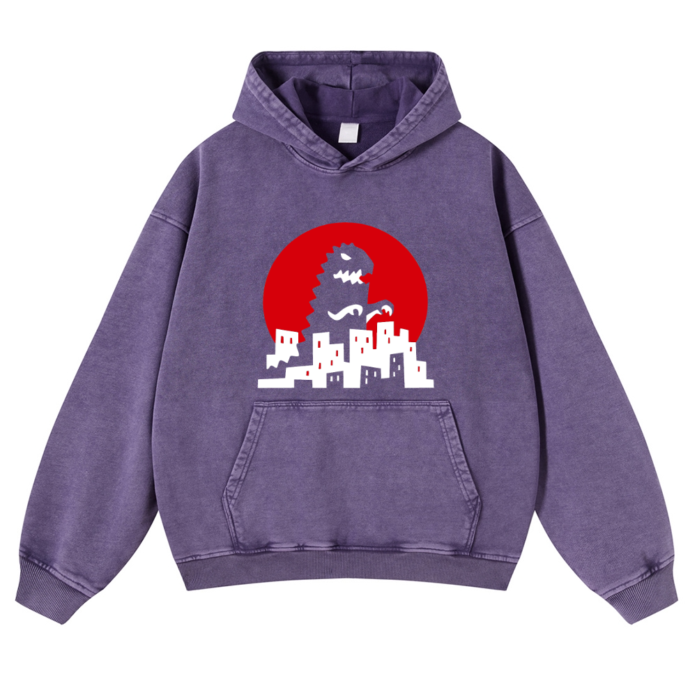 Kaiju Vintage Washed Thick Cotton Hoodie