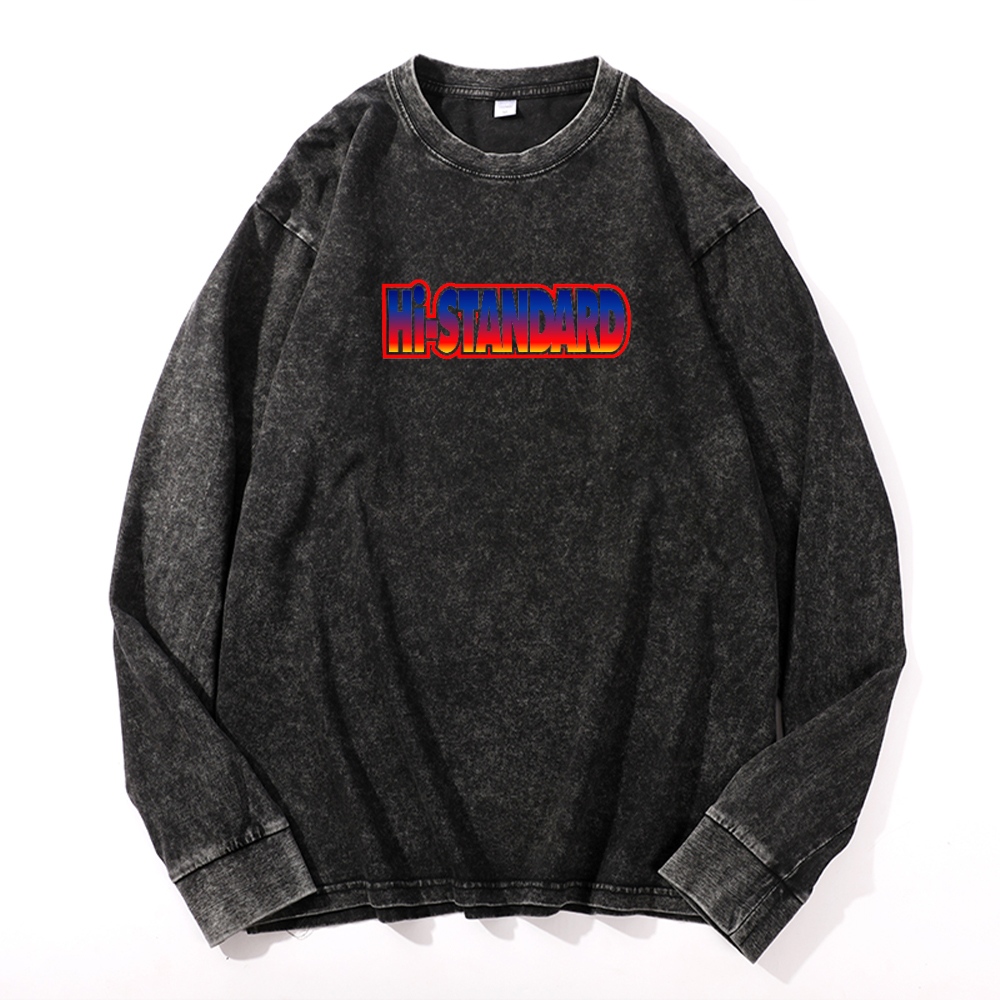 Vintage Cotton Wash Crewneck Long-Sleeve T-Shirt