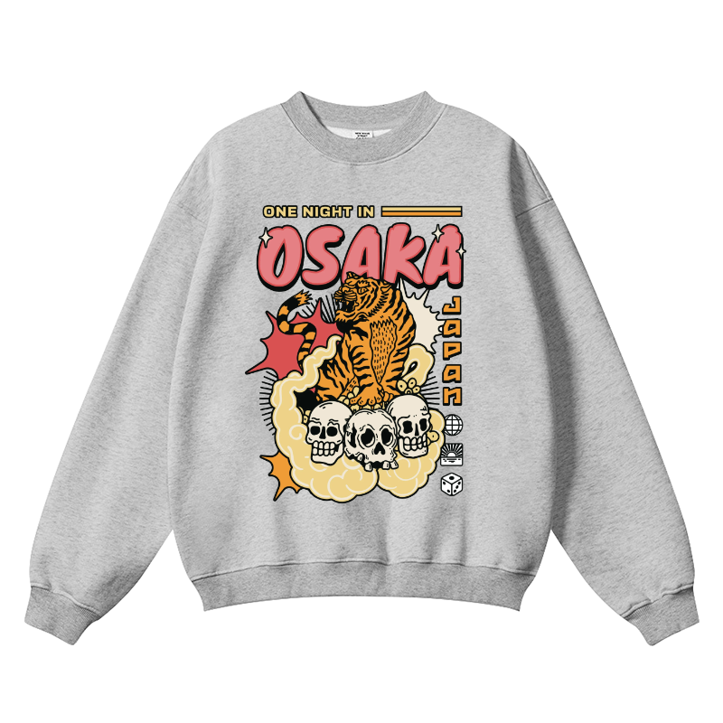 Osaka Tiger Vintage Cotton Blend Crewneck Sweatshirt