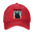 Pew Pew Cat Vintage Cotton Cap