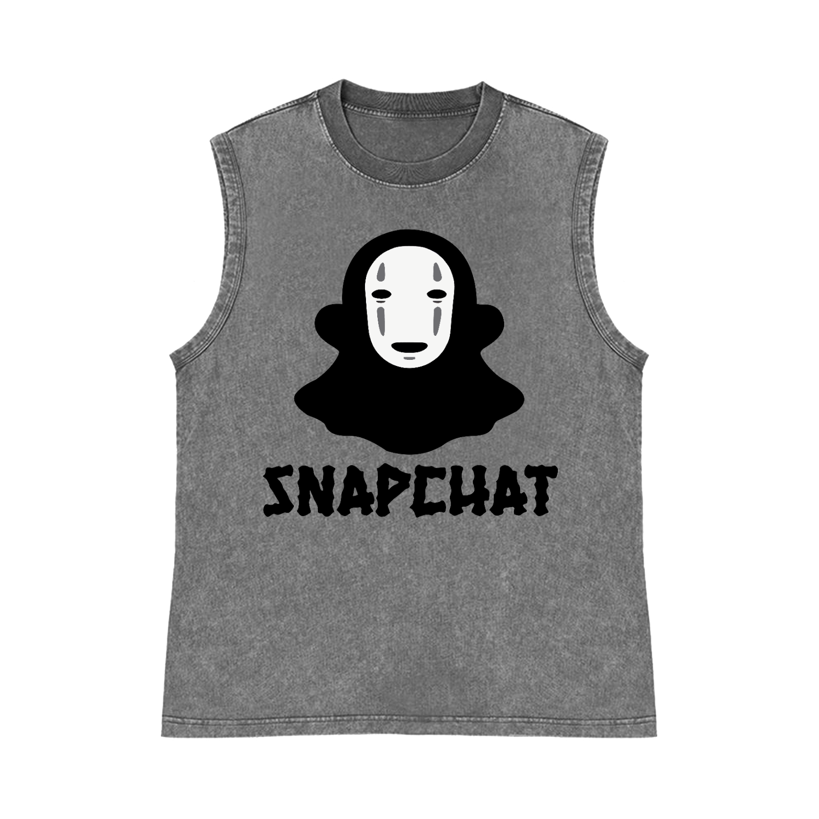 Snapchat Pure Cotton Wash-Dyed Sleeveless Tank Top