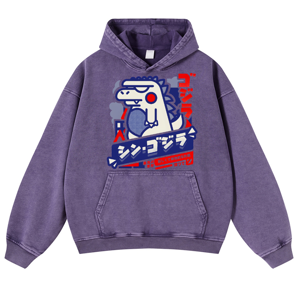 Kaiju Vintage Washed Thick Cotton Hoodie
