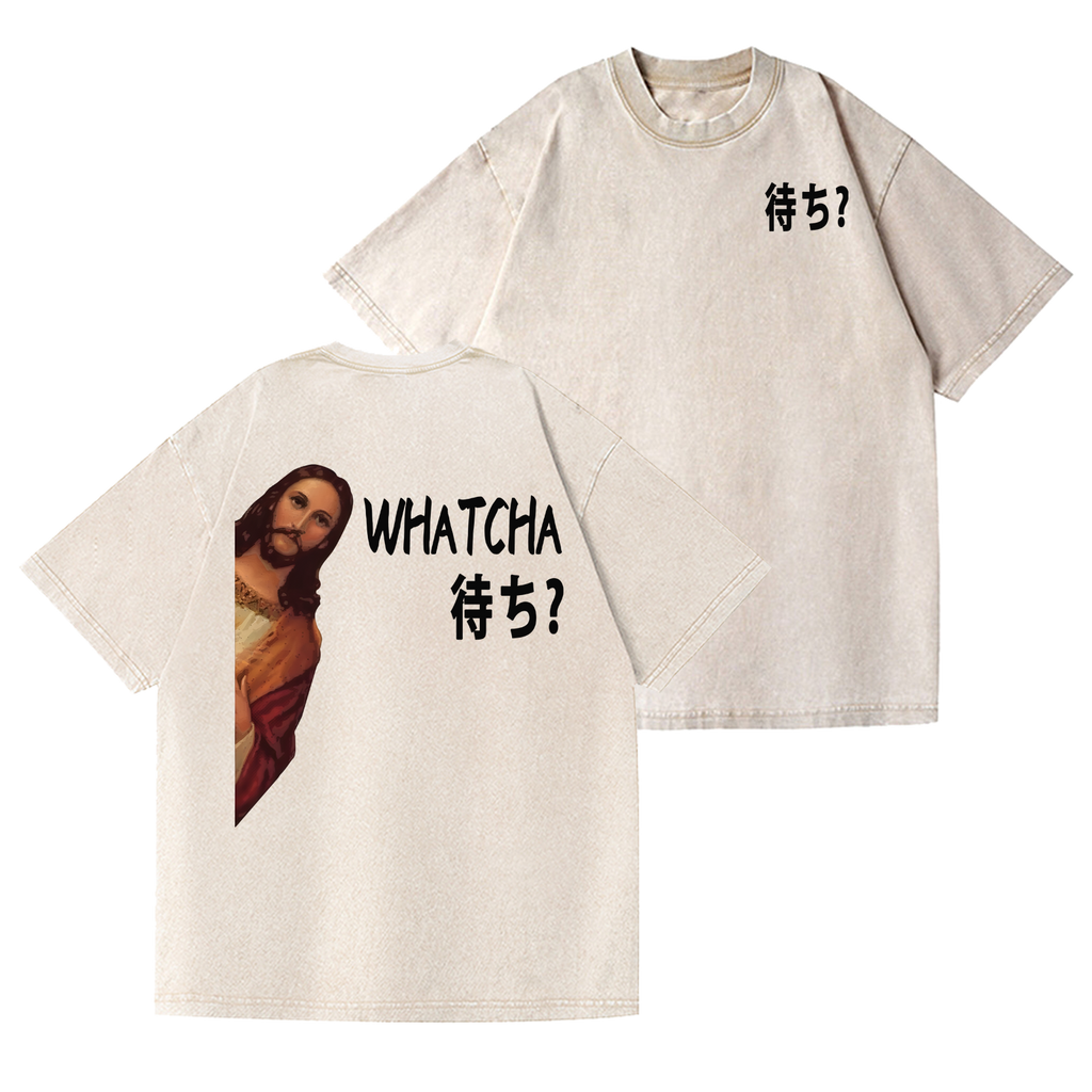 Jesus Easter Vintage Wash Japanese Design Back Art T-Shirt