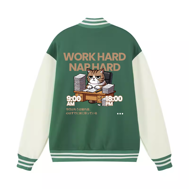 Cat Vintage Cotton Varsity Jacket
