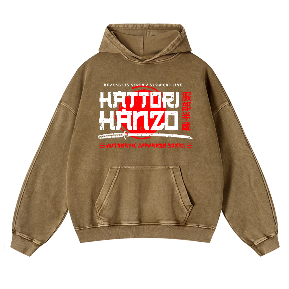 Hattori Hanzou Vintage Washed Thick Cotton Hoodie
