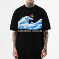 Catsushika Hokusai Cat Wave Japanese Style Classic Tee
