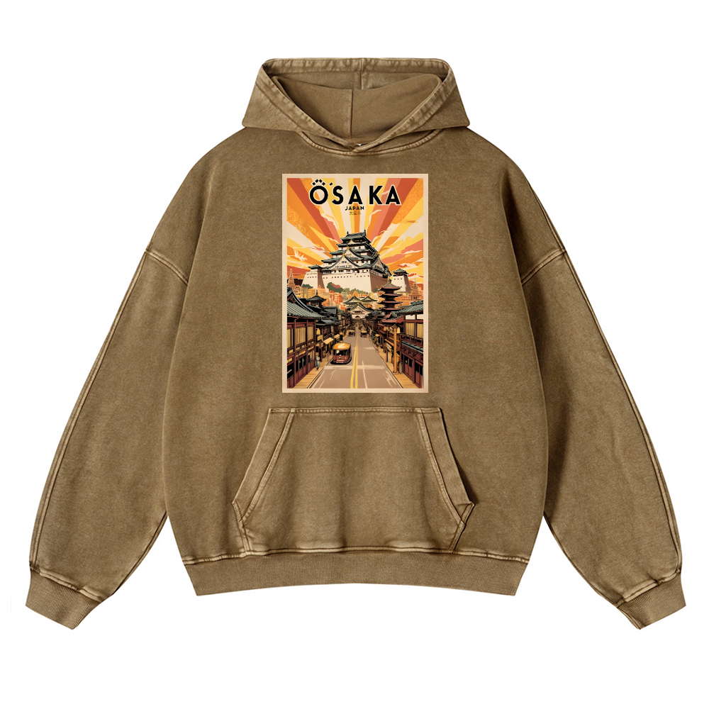 Osaka Vintage Washed Thick Cotton Hoodie