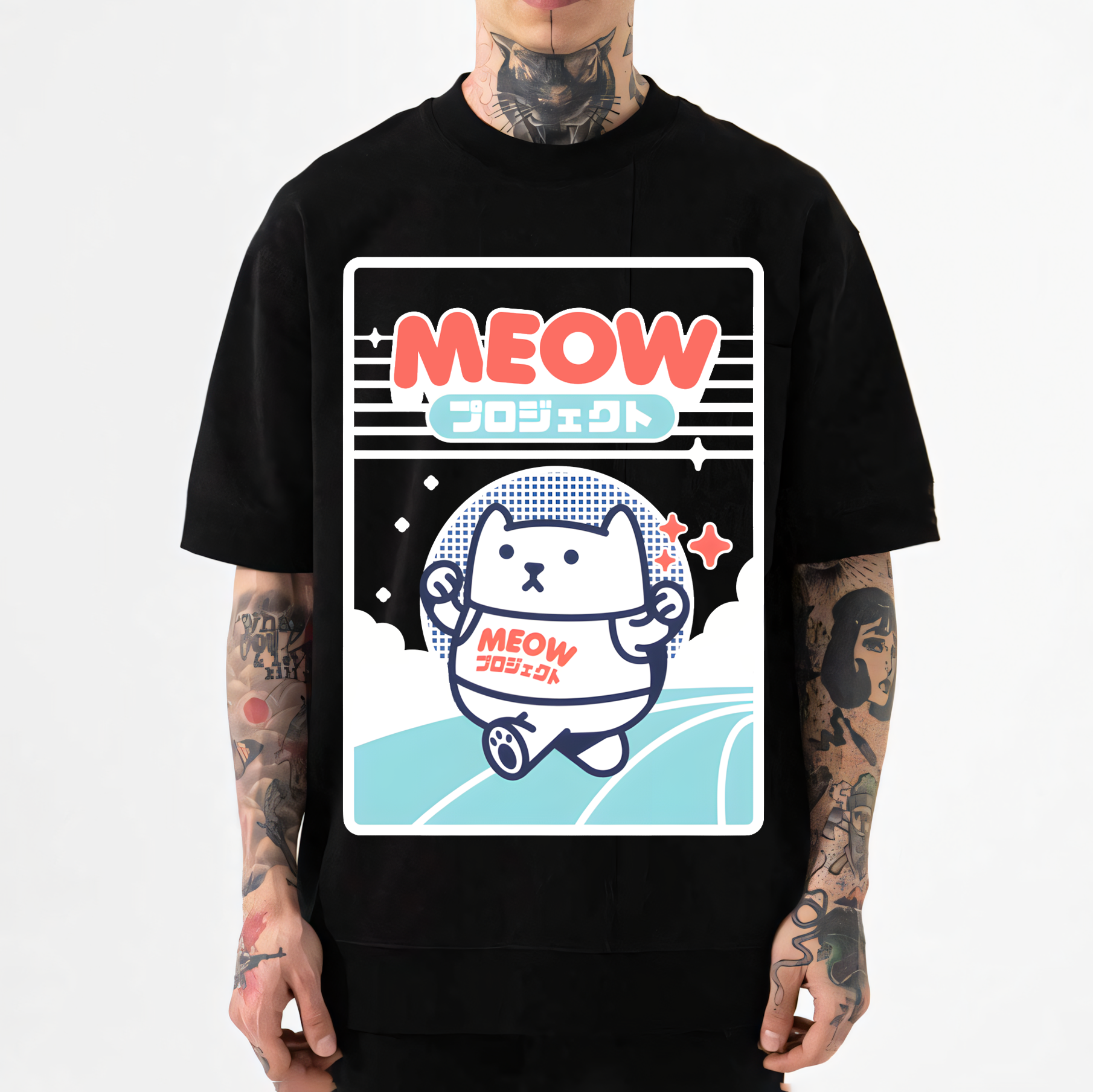 Meow Cat Japanese Style Classic Tee