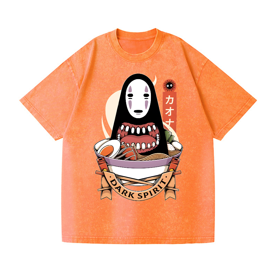 Ramen Ghibli No Face Kaonashi Vintage Wash Japanese Design T-Shirt