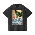 Octopus Ukiyoe Vintage Wash Japanese Design T-Shirt
