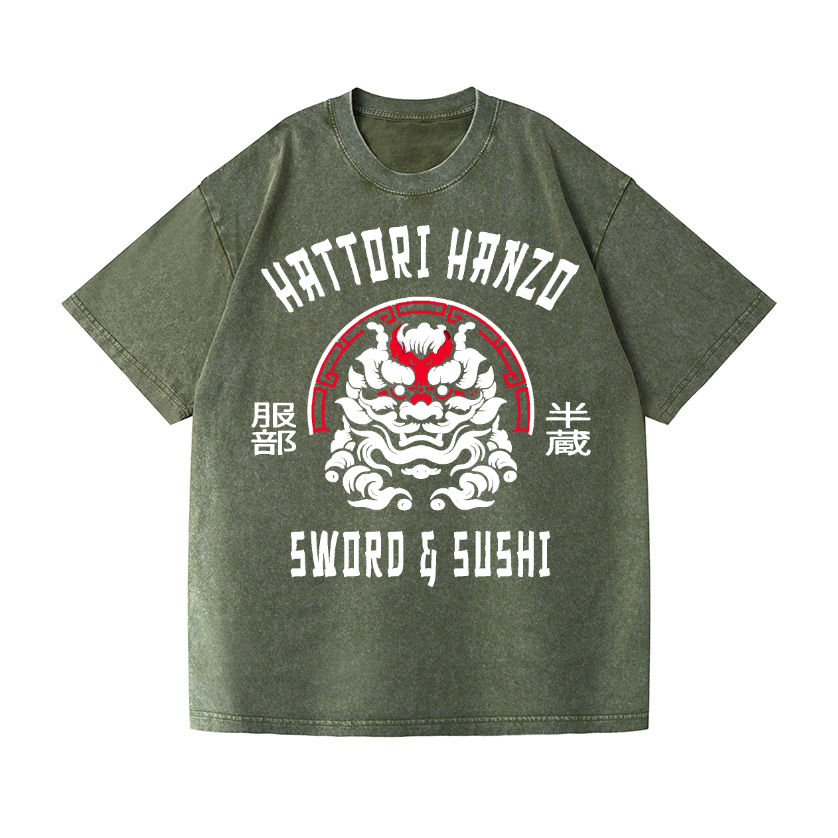 Hattori Hanzo Komainu Vintage Wash Japanese Design T-Shirt