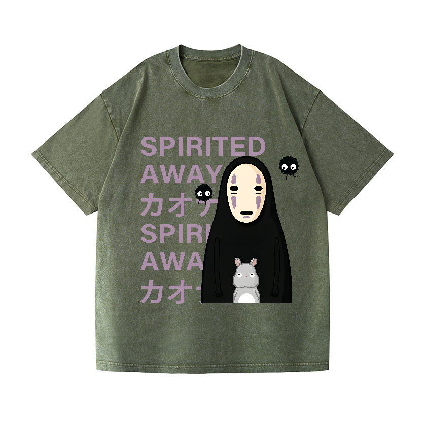 Ghibli No Face Kaonashi Vintage Wash Japanese Design T-Shirt